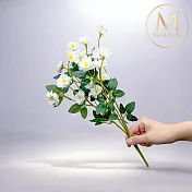 【Floral M】法式迷你薔薇優雅白仿真花花材（1入/組）