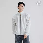ADISI 男環保紗針織休閒保暖外套 AJ2421080 (M-2XL)｜磨毛 吸濕 排汗 針織外套 M 迷霧白