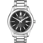 TIMEX 螺旋紋時尚商務腕錶-黑