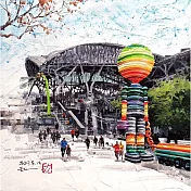 【玲廊滿藝】(阿力)余思瑩-台中火車站30x30cm