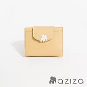 aziza UNA半蓋釦式短夾  布丁黃