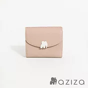 aziza UNA半蓋釦式短夾  卡其駝