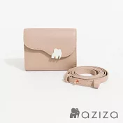 aziza UNA可斜背簡式短夾  卡其駝