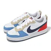 Nike 休閒鞋 Court Borough Low Recraft GS 大童 女鞋 白 藍 橘 復古 DV5456-124