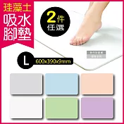 (任選2件超值組)生活良品-頂級珪藻土速乾超吸水地墊-L加大版(硅藻土 矽藻土吸濕防霉 腳踏墊) 淺藍L*2盒
