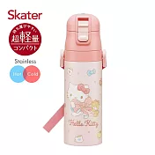 日本 Skater 不鏽鋼直飲保溫水壺(470ml)-KITTY Ribbon