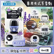 日本小林製藥-Sawaday BOTANICAL車用空調出風口專用夾式芳香劑6ml/盒(汽車清新擴香器,卡扣式車載香氛,除臭味皮革食物異味,約30天) 薰衣草(紫)