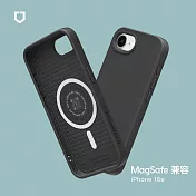 犀牛盾 iPhone 16e(6.1吋) SolidSuit(MagSafe兼容)超強磁吸手機殼 - 經典黑