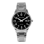 Roven Dino羅梵迪諾 純淨簡約時尚腕錶-銀黑-大