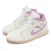 Nike 休閒鞋 Wmns Air Jordan 1 Mid 女鞋 白 粉紅 仿舊中底 AJ1 草莓奶油 BQ6472-162