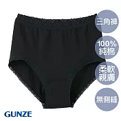 【日本GUNZE】100%棉質舒適小褲 M 黑色