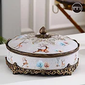 摩達客◉開運招財◉歐式復古高級雕花銅色麋鹿六格糖.果盒_輕奢客廳茶几餐桌精品擺飾