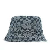 COACH CC Logo Chambray 織布漁夫帽 XS-S (藍色)