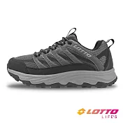 【LOTTO 義大利】男 寬楦 CT330 防潑水登山鞋- 25.5cm 灰/黑
