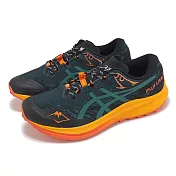 Asics 越野跑鞋 Fuji Lite 5 男鞋 黑綠 橘 輕量 緩衝 戶外 越野 運動鞋 亞瑟士 1011B889300