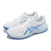 Asics 排球鞋 Upcourt 6 女鞋 藍 白 輕量 室內運動 羽排鞋 亞瑟士 1072A107101 23.5cm WHITE/BLUE COAST