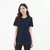 【遊遍天下】MIT男女款透氣吸排抗UV吸排運動圓領衫(GS2015) 2XL 丈青
