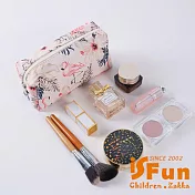 【iSFun】輕巧便攜 外出旅行多用途化妝包洗漱收納包/ 粉色紅鶴