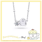 【客製品】STORY 故事銀飾 - Pom Pom Purin莫桑鑽系列-布丁狗莫桑石單鑽純銀項鍊-白K金 正常16吋