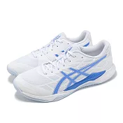 Asics 排球鞋 GEL-Tactic 12 2E 寬楦 男鞋 女鞋 白 藍 羽排鞋 緩震 亞瑟士 1073A071103