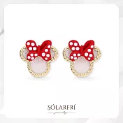 【SOLARFRI】耳夾式耳環｜無耳洞專用可愛米妮CZ鑽飾鍍14K金輕奢氣質抗敏耳環｜品牌禮盒包裝｜閨蜜生日情人女友老婆母親交換聖誕禮物
