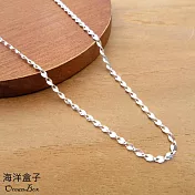 45cm。輕巧扭片設計S999足銀純銀項鍊.女用項鍊