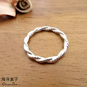 優雅麻花交錯設計925純銀戒指.直接套入 國際圍9.5號