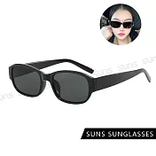 【SUNS】抗UV太陽眼鏡 時髦款墨鏡 窄框太陽眼鏡 潮流情侶款 S602 黑框灰片