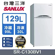 SANLUX 臺灣三洋 129公升一級能效變頻雙門冰箱(SR-C130BV1)