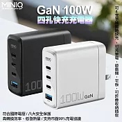 MiniQ AC-DK73T Gan 氮化鎵100W 4孔快充充電器 白色
