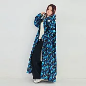 【RAINSTORY】前扣式連身雨衣L號(沁藍花海)