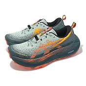 Asics 越野跑鞋 Trabuco Max 4 男鞋 綠 橘 緩衝 厚底 戶外 運動鞋 亞瑟士 1011B976400