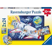 德國Ravensburger維寶拼圖 動物外太空 (2x24P)