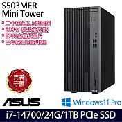 【記憶體升級】ASUS華碩 H-S503MER-714700001X i7-14700/24G/1TB SSD/Win11P/ 桌上型電腦