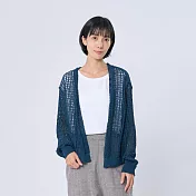 好我_Ginne勾針挑洞開襟罩衫/ F 黛綠