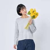 好我_Hillary船型領平針羅文針織毛衣/ F 銀灰