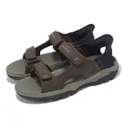 Skechers 涼鞋 Tresmen-Reece Slip-Ins 男鞋 棕 黑 瞬穿科技 魔鬼氈 涼拖鞋 205289CHOC 27cm CHOCOLATE