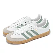 adidas 休閒鞋 Samba OG C 中童 白 綠 膠底 復古 麂皮 德訓鞋 小朋友 愛迪達 JP5483 20cm WHITE/GREEN