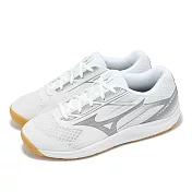Mizuno 排球鞋 Cyclone Speed 5 男鞋 女鞋 白 灰 膠底 入門款 室內運動 羽排鞋 美津濃 V1GA2580-56 28.5cm WHITE/GREY