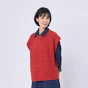 好我_Kate圓領麻花彩點針織背心 F 紅色彩點