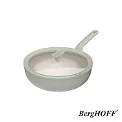 【BergHOFF貝高福】Balance陶瓷塗層不沾鍋單柄含蓋炒鍋32cm(BHBL-32W-SA) 鼠尾草綠