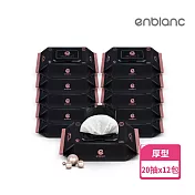韓國 ENBLANC 銀離子抗菌｜極厚黑珍珠｜有蓋隨身包純水濕紙巾｜20抽12包