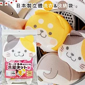 日本製可愛動物造型洗衣&收納兩用立體袋 花貓