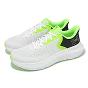 Under Armour 慢跑鞋 Charged Rogue 5 男鞋 白 黑 螢光綠 透氣 輕量 緩衝 運動鞋 UA 3028256101 27.5cm WHITE/BLACK