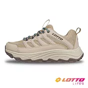 【LOTTO 義大利】女 寬楦 CT330 防潑水登山鞋- 23cm 燕麥色