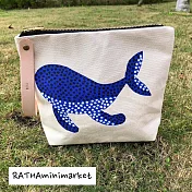 泰國Ratha手繪帆布手拿包 鯨魚
