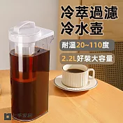 【上手家居】冷萃過濾冷水壺 2.2L(水壺/耐熱水壺/過濾水壺/冰箱水壺/冷泡茶壺) 2.2L