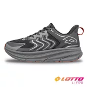 【LOTTO 義大利】男 寬楦 MAX 2系列 極厚RUN+避震跑鞋- 25.5cm 岩石灰