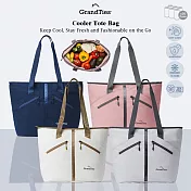 【GrandTies】20L時尚保冷托特包Tote(強效保冷/防水/大容量)- 月石灰