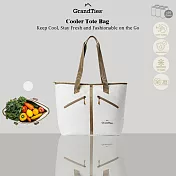 【GrandTies】20L時尚保冷托特包Tote(強效保冷/防水/大容量)- 象牙白